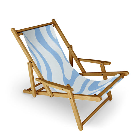 Kierkegaard Design Studio Soft Liquid Swirl Powder Blue Sling Chair