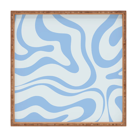 Kierkegaard Design Studio Soft Liquid Swirl Powder Blue Square Tray