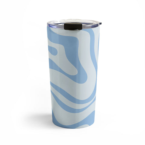 Kierkegaard Design Studio Soft Liquid Swirl Powder Blue Travel Mug