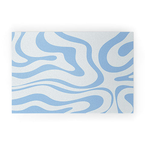 Kierkegaard Design Studio Soft Liquid Swirl Powder Blue Welcome Mat