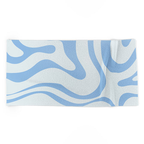 Kierkegaard Design Studio Soft Liquid Swirl Powder Blue Beach Towel
