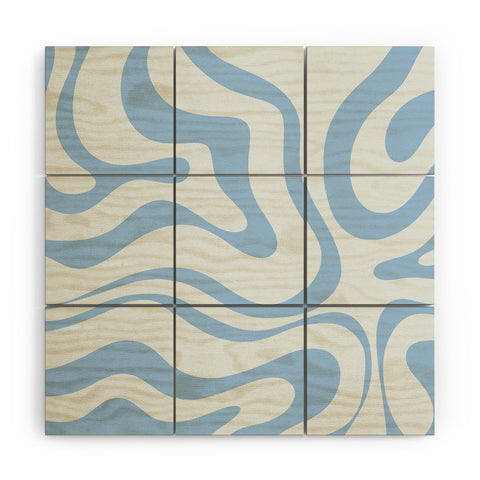 Kierkegaard Design Studio Soft Liquid Swirl Powder Blue Wood Wall Mural