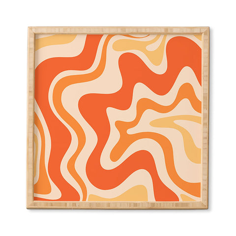 Kierkegaard Design Studio Tangerine Liquid Swirl Retro Framed Wall Art