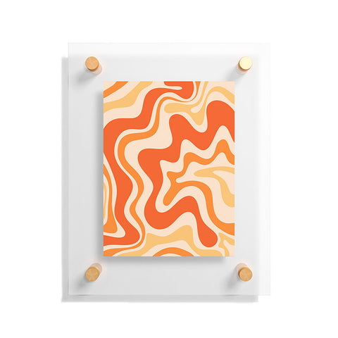 Kierkegaard Design Studio Tangerine Liquid Swirl Retro Floating Acrylic Print