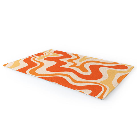 Kierkegaard Design Studio Tangerine Liquid Swirl Retro Area Rug