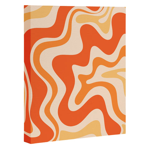 Kierkegaard Design Studio Tangerine Liquid Swirl Retro Art Canvas