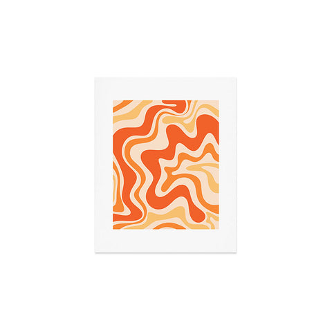 Kierkegaard Design Studio Tangerine Liquid Swirl Retro Art Print