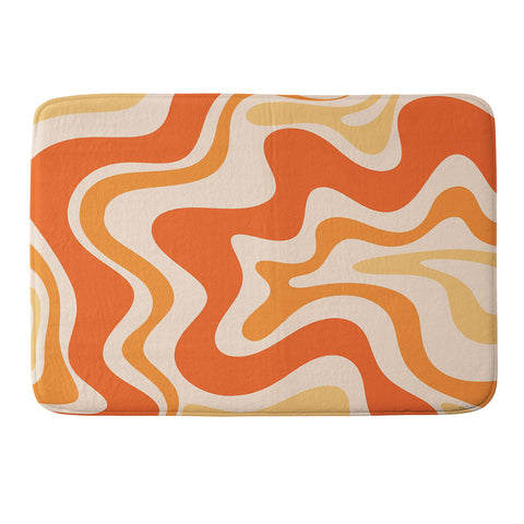 Kierkegaard Design Studio Tangerine Liquid Swirl Retro Memory Foam Bath Mat