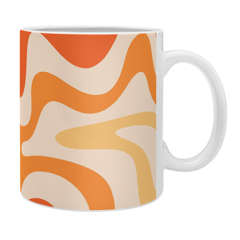 Kierkegaard Design Studio Tangerine Liquid Swirl Retro Coffee Mug