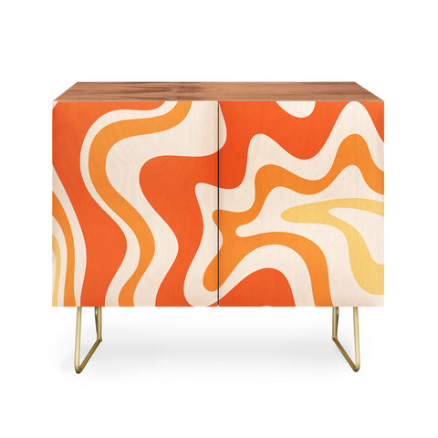 Kierkegaard Design Studio Tangerine Liquid Swirl Retro Credenza