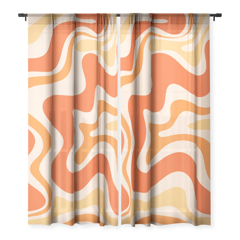 Kierkegaard Design Studio Tangerine Liquid Swirl Retro Sheer Non Repeat