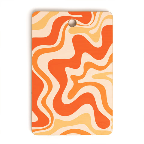 Kierkegaard Design Studio Tangerine Liquid Swirl Retro Cutting Board Rectangle