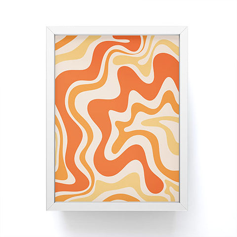 Kierkegaard Design Studio Tangerine Liquid Swirl Retro Framed Mini Art Print