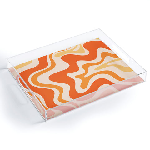 Kierkegaard Design Studio Tangerine Liquid Swirl Retro Acrylic Tray