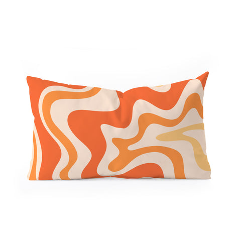 Kierkegaard Design Studio Tangerine Liquid Swirl Retro Oblong Throw Pillow