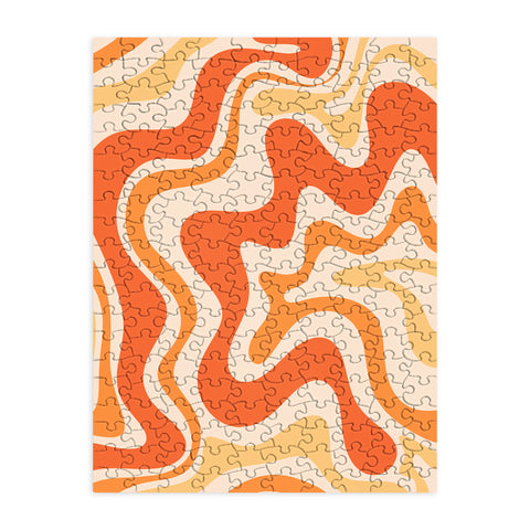 Kierkegaard Design Studio Tangerine Liquid Swirl Retro Puzzle