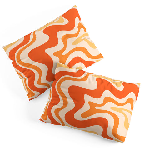 Kierkegaard Design Studio Tangerine Liquid Swirl Retro Pillow Shams