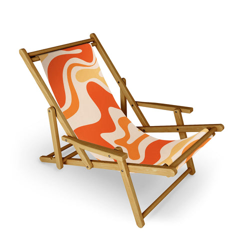 Kierkegaard Design Studio Tangerine Liquid Swirl Retro Sling Chair