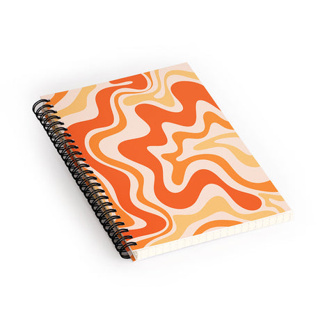 Kierkegaard Design Studio Tangerine Liquid Swirl Retro Spiral Notebook