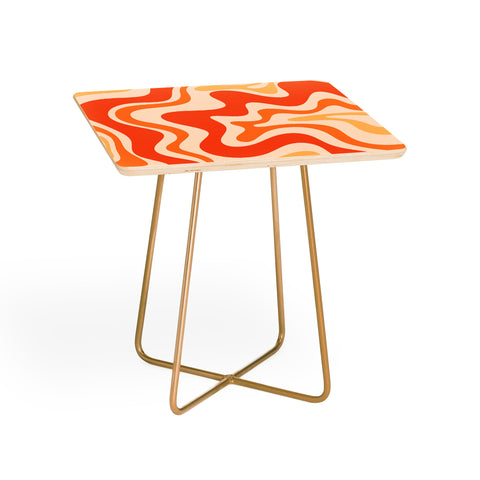 Kierkegaard Design Studio Tangerine Liquid Swirl Retro Side Table