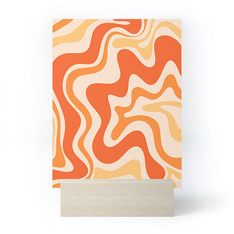 Kierkegaard Design Studio Tangerine Liquid Swirl Retro Mini Art Print