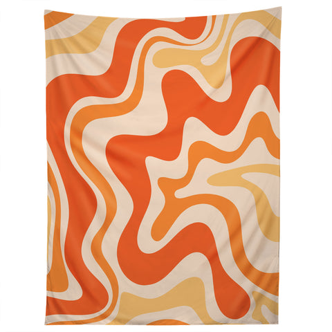 Kierkegaard Design Studio Tangerine Liquid Swirl Retro Tapestry