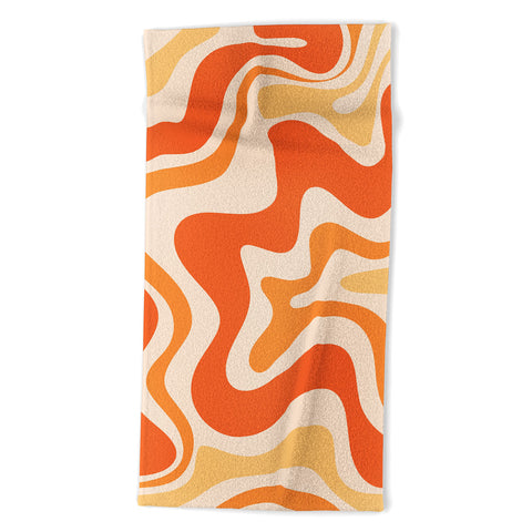 Kierkegaard Design Studio Tangerine Liquid Swirl Retro Beach Towel