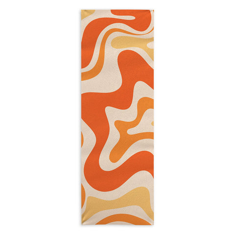 Kierkegaard Design Studio Tangerine Liquid Swirl Retro Yoga Towel