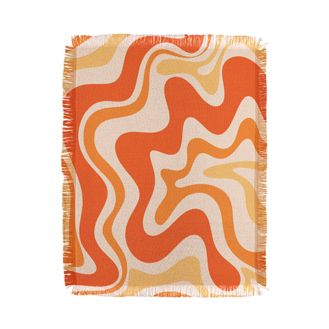 Kierkegaard Design Studio Tangerine Liquid Swirl Retro Throw Blanket