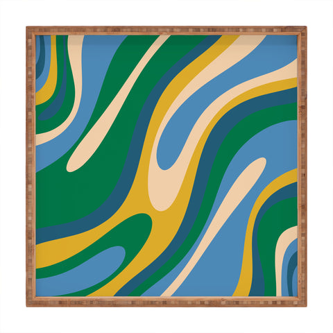 Kierkegaard Design Studio Wavy Loops Abstract Pattern 3 Square Tray