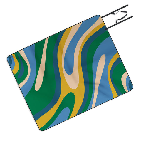 Kierkegaard Design Studio Wavy Loops Abstract Pattern 3 Picnic Blanket