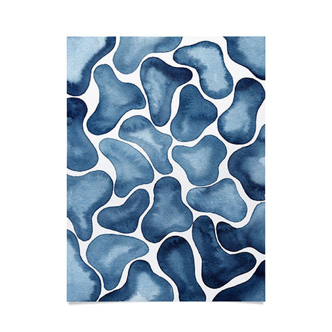 Kris Kivu Blobs watercolor pattern Poster