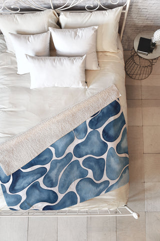 Kris Kivu Blobs watercolor pattern Fleece Throw Blanket