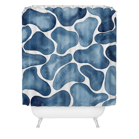 Kris Kivu Blobs watercolor pattern Shower Curtain