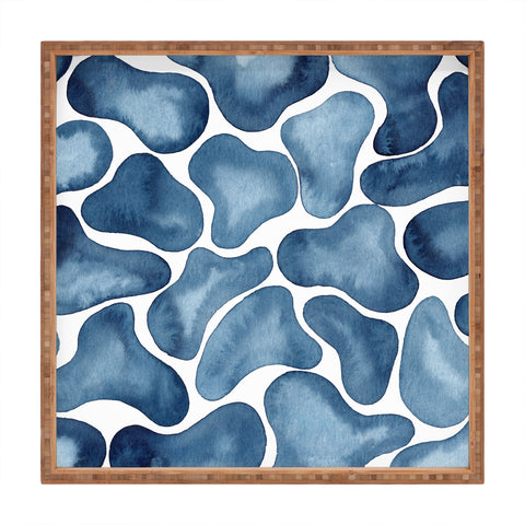 Kris Kivu Blobs watercolor pattern Square Tray