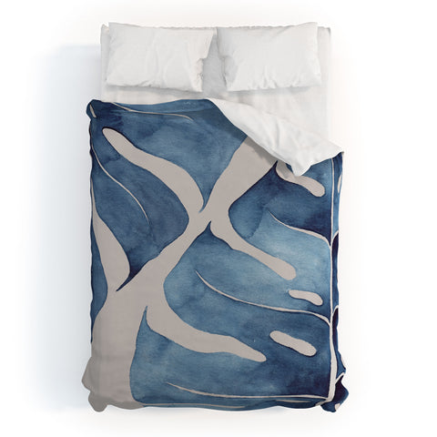 Kris Kivu Blue Botanicals No 2 Duvet Cover