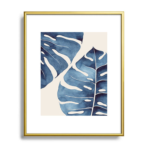 Kris Kivu Blue Botanicals No 2 Metal Framed Art Print