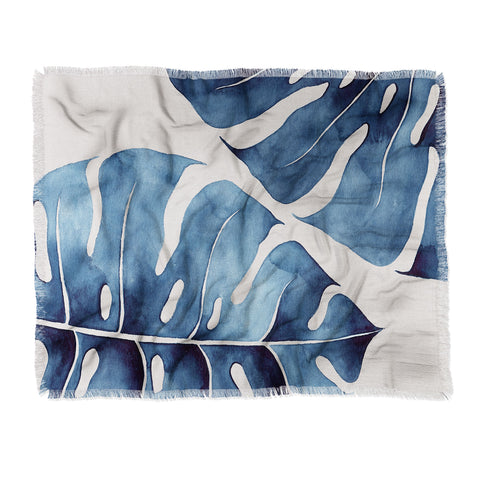 Kris Kivu Blue Botanicals No 2 Throw Blanket