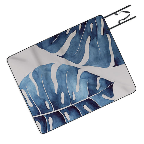 Kris Kivu Blue Botanicals No 2 Picnic Blanket