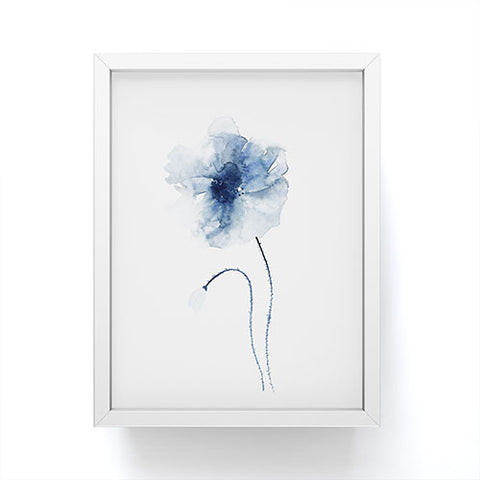 Kris Kivu Blue Watercolor Poppies 2 Framed Mini Art Print