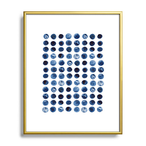 Kris Kivu Blueberries Watercolour Patte Metal Framed Art Print