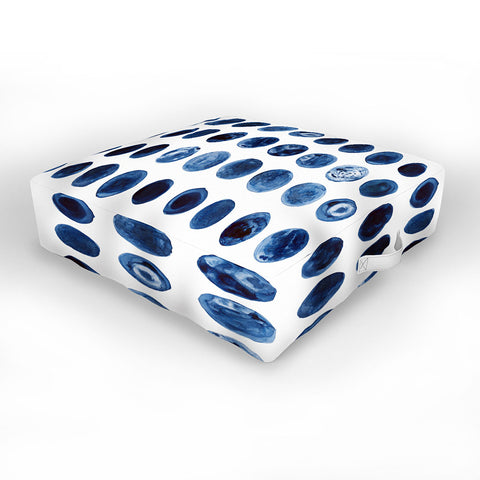 Kris Kivu Blueberries Watercolour Patte Outdoor Floor Cushion