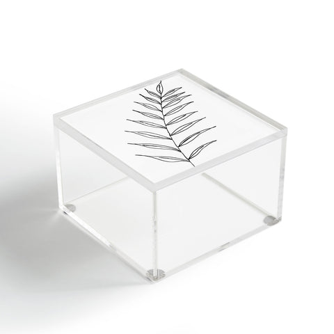 Kris Kivu Botanical Line Art Ink Leaf 2 Acrylic Box