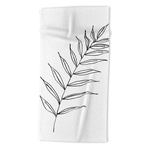 Kris Kivu Botanical Line Art Ink Leaf 2 Beach Towel