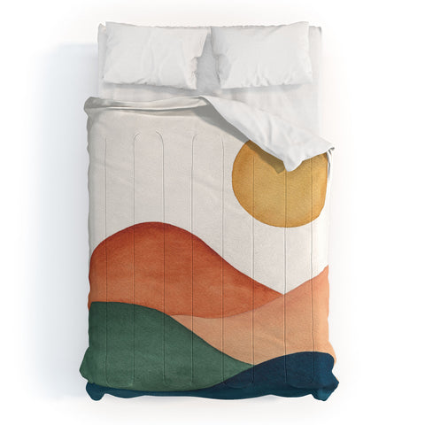 Kris Kivu Colorful Abstract Mountains Comforter