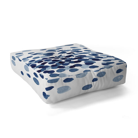 Kris Kivu Explosion of Blue Confetti Floor Pillow Square