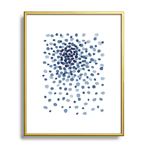 Kris Kivu Explosion of Blue Confetti Metal Framed Art Print