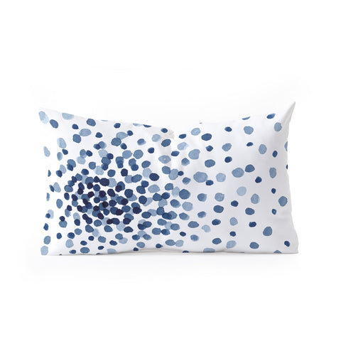 Kris Kivu Explosion of Blue Confetti Oblong Throw Pillow