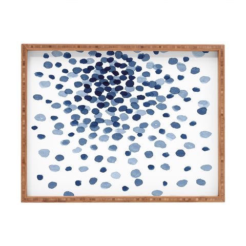 Kris Kivu Explosion of Blue Confetti Rectangular Tray