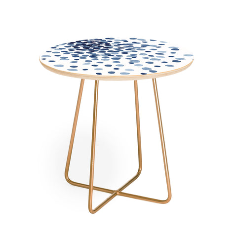 Kris Kivu Explosion of Blue Confetti Round Side Table